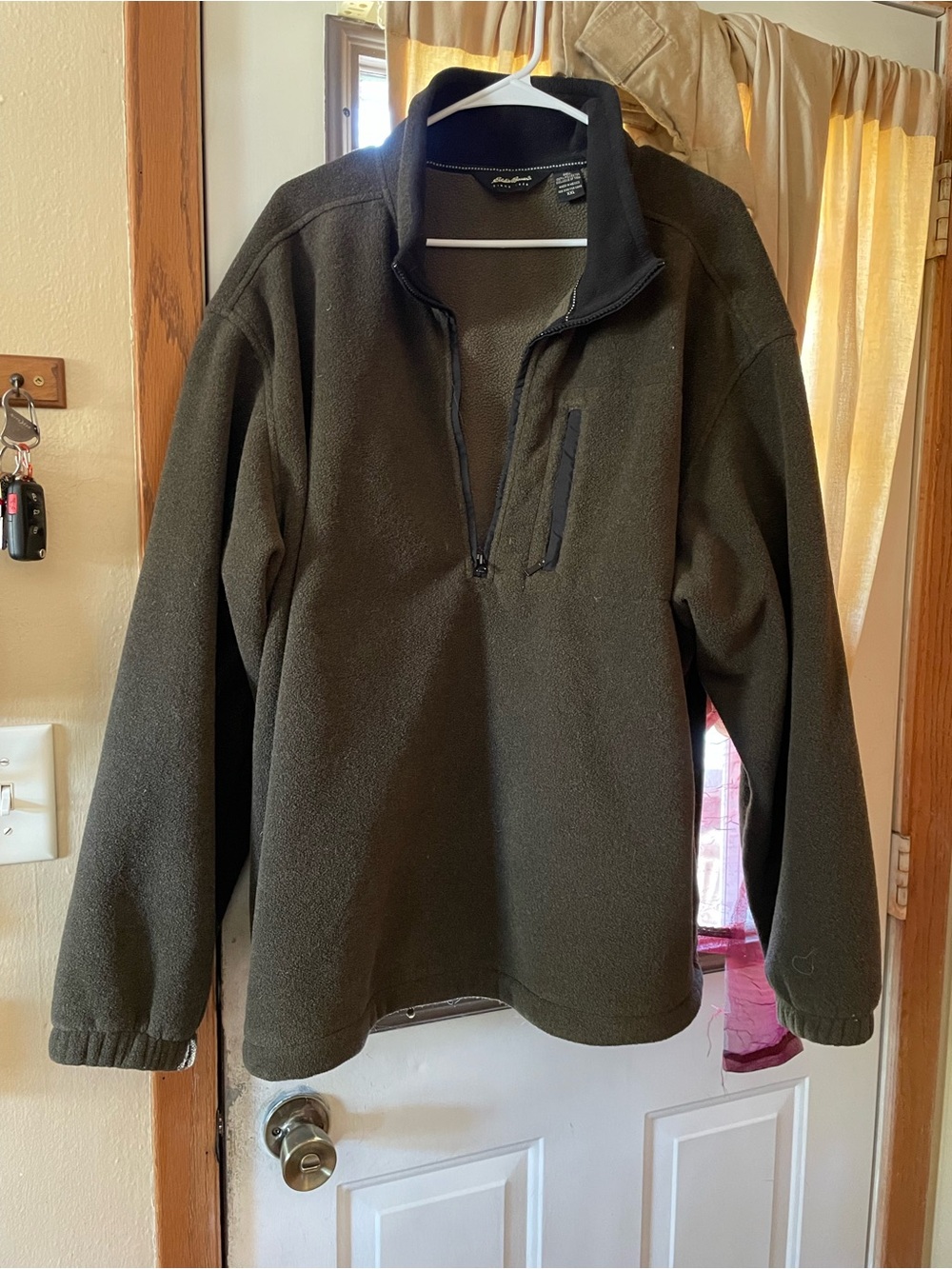 Eddie Bauer XXL Quarter-Zip Performance Fleece Pullover in Dark Olive